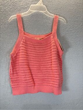 Universal Pink Crochet Knit Tank Top